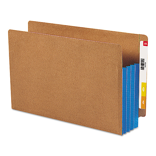 Smead Redrope Drop-Front End Tab File Pockets, Fully Lined 6.5" High Gussets, 3.5" Expansion, Legal Size, Redrope/Blue, 10/Box (74679)