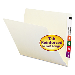 Smead Heavyweight Manila End Tab Folders, 9" High Front, Straight Tabs, Letter Size, 0.75" Expansion, Manila, 100/Box (24109)