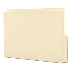 Smead Heavyweight Manila End Tab Folders, 9" High Front, 1/2-Cut Tabs: Bottom, Letter Size, 0.75" Expansion, Manila, 100/Box (24128)