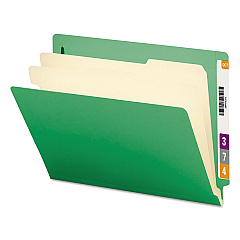 Smead Colored End Tab Classification Folders with Dividers, 2 Dividers, Letter Size, Green, 10/Box (26837)