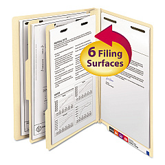 Smead Manila End Tab Classification Folders, 2 Dividers, Letter Size, Manila, 10/Box (26835)