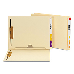 Smead Heavyweight Manila End Tab Fastener Folder with Interior Back-Cover Pocket, 2 Fasteners, Letter Size, Manila Exterior, 50/Box (34101)