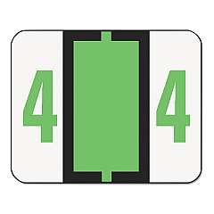 Smead Numerical End Tab File Folder Labels, 4, 1 x 1.25, White, 500/Roll (67374)