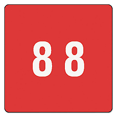 Smead Numerical End Tab File Folder Labels, 8, 1.5 x 1.5, Red, 250/Roll (67428)