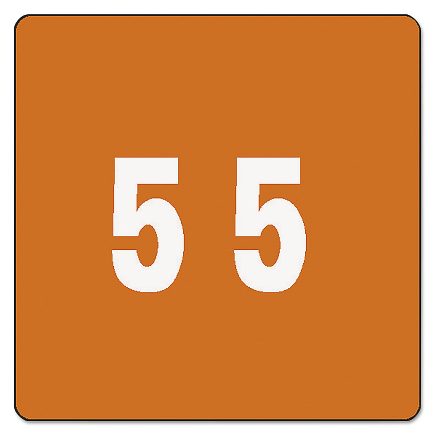 Smead Numerical End Tab File Folder Labels, 5, 1.5 x 1.5, Brown, 250/Roll (67425)