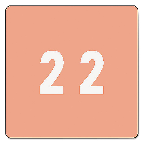 Smead Numerical End Tab File Folder Labels, 2, 1.5 x 1.5, Pink, 250/Roll (67422)