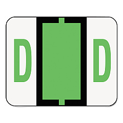 Smead A-Z Color-Coded End Tab Filing Labels, D, 1 x 1.25, White, 500/Roll (67074)