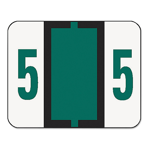 Smead Numerical End Tab File Folder Labels, 5, 1 x 1.25, White, 500/Roll (67375)
