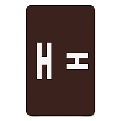 Smead AlphaZ Color-Coded Second Letter Alphabetical Labels, H, 1 x 1.63, Dark Brown, 10/Sheet, 10 Sheets/Pack (67178)