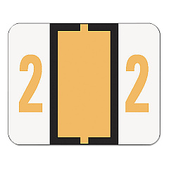 Smead Numerical End Tab File Folder Labels, 2, 1 x 1.25, White, 500/Roll (67372)