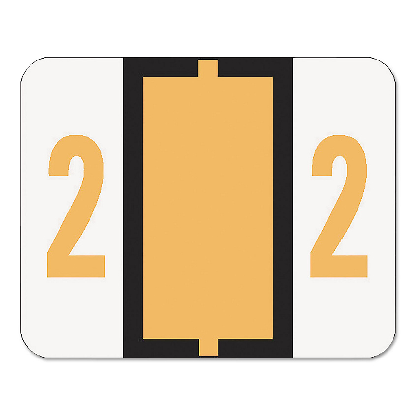 Smead Numerical End Tab File Folder Labels, 2, 1 x 1.25, White, 500/Roll (67372)