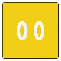 Smead Numerical End Tab File Folder Labels, 0, 1.5 x 1.5, Yellow, 250/Roll (67420)
