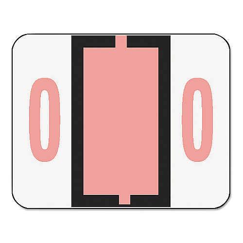 Smead Numerical End Tab File Folder Labels, 0, 1 x 1.25, White, 500/Roll (67370)