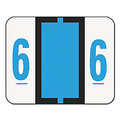 Smead Numerical End Tab File Folder Labels, 6, 1 x 1.25, White, 500/Roll (67376)