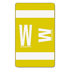 Smead AlphaZ Color-Coded Second Letter Alphabetical Labels, W, 1 x 1.63, Yellow, 10/Sheet, 10 Sheets/Pack (67193)