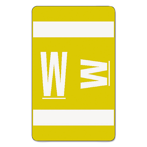 Smead AlphaZ Color-Coded Second Letter Alphabetical Labels, W, 1 x 1.63, Yellow, 10/Sheet, 10 Sheets/Pack (67193)