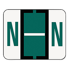Smead A-Z Color-Coded End Tab Filing Labels, N, 1 x 1.25, White, 500/Roll (67084)