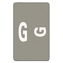 Smead AlphaZ Color-Coded Second Letter Alphabetical Labels, G, 1 x 1.63, Gray, 10/Sheet, 10 Sheets/Pack (67177)