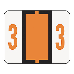 Smead Numerical End Tab File Folder Labels, 3, 1 x 1.25, White, 500/Roll (67373)