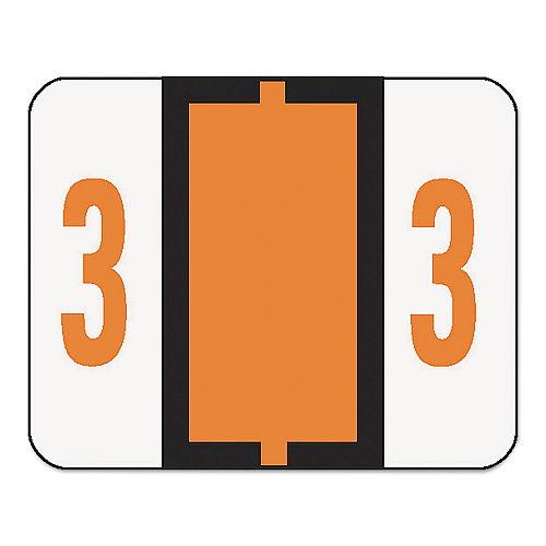 Smead Numerical End Tab File Folder Labels, 3, 1 x 1.25, White, 500/Roll (67373)