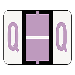 Smead A-Z Color-Coded End Tab Filing Labels, Q, 1 x 1.25, White, 500/Roll (67087)