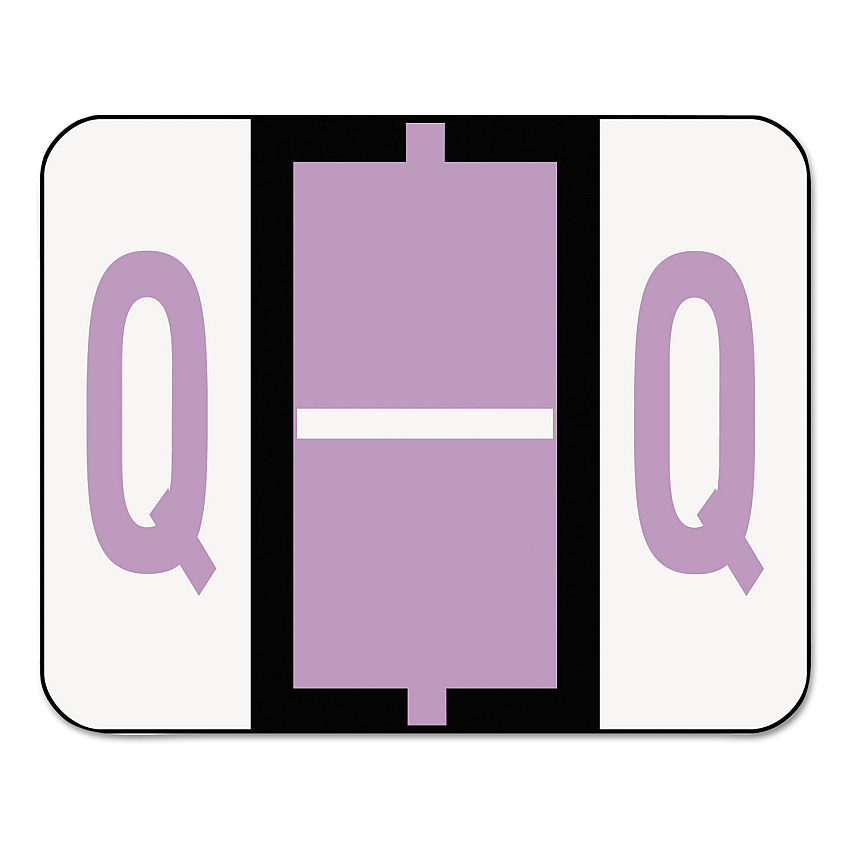 Smead A-Z Color-Coded End Tab Filing Labels, Q, 1 x 1.25, White, 500/Roll (67087)
