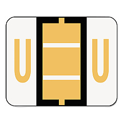 Smead A-Z Color-Coded End Tab Filing Labels, U, 1 x 1.25, White, 500/Roll (67091)