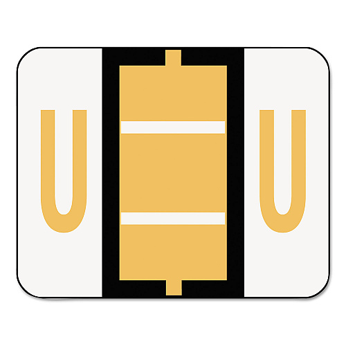 Smead A-Z Color-Coded End Tab Filing Labels, U, 1 x 1.25, White, 500/Roll (67091)