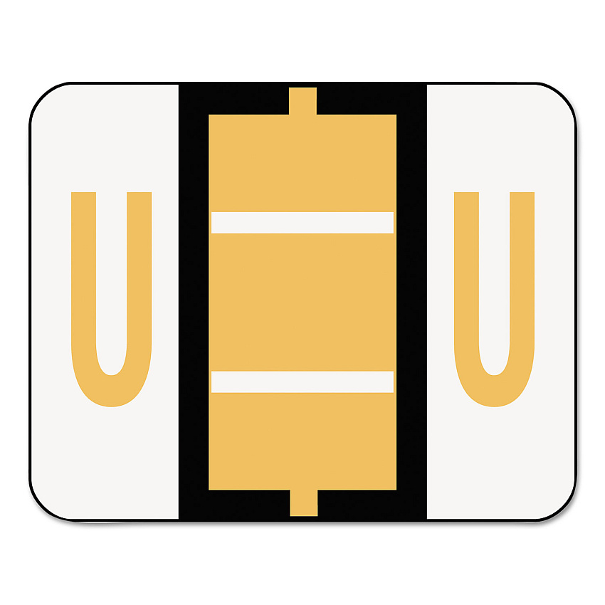Smead A-Z Color-Coded End Tab Filing Labels, U, 1 x 1.25, White, 500/Roll (67091)