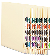 Smead Numerical End Tab File Folder Labels, 0-9, 1 x 1.25, White, 500/Roll, 10 Rolls/Box (67380)