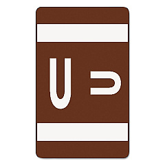 Smead AlphaZ Color-Coded Second Letter Alphabetical Labels, U, 1 x 1.63, Dark Brown, 10/Sheet, 10 Sheets/Pack (67191)