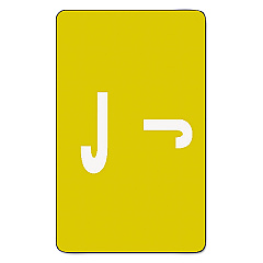 Smead AlphaZ Color-Coded Second Letter Alphabetical Labels, J, 1 x 1.63, Yellow, 10/Sheet, 10 Sheets/Pack (67180)