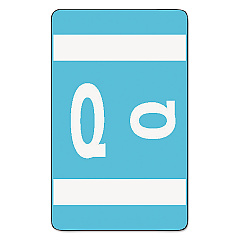 Smead AlphaZ Color-Coded Second Letter Alphabetical Labels, Q, 1 x 1.63, Light Blue, 10/Sheet, 10 Sheets/Pack (67187)