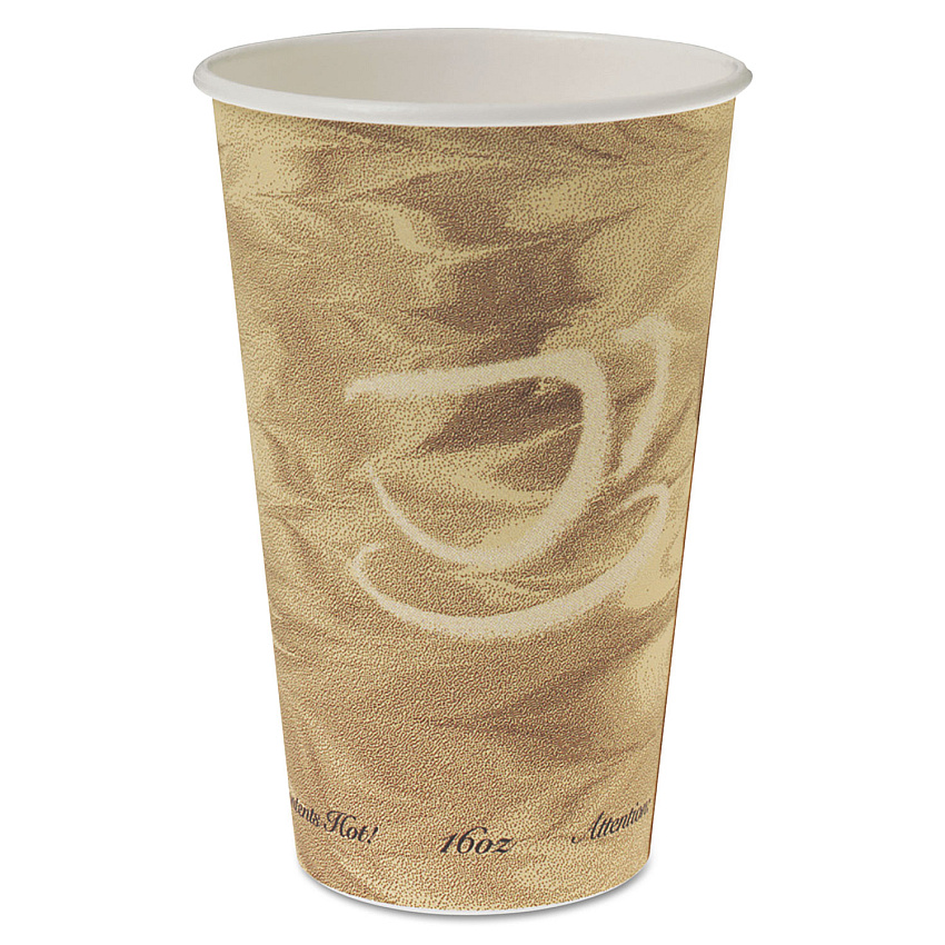 Dart Mistique Hot Paper Cups, 16 oz, Brown, 50/Sleeve, 20 Sleeves/Carton (316MS)