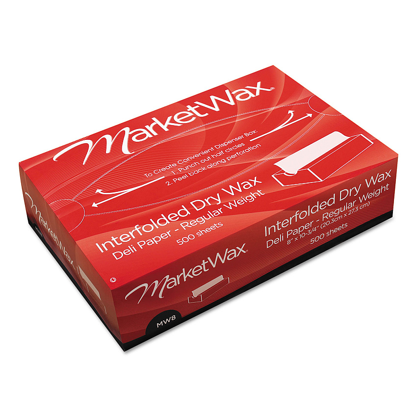 Bagcraft QF12 Interfolded Dry Wax Deli Paper, 12 x 10.75, White, 500/Box, 12 Boxes/Carton (011012)