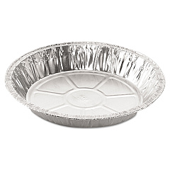 HFA Round Aluminum Containers, 32 oz, 9.03" Diameter x 1.25"h, Silver, 500/Carton (400440)