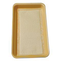 International Tray Pads Meat Tray Pads, 6w x 4.5d, White/Yellow, 1,000/Carton (TA1341108)