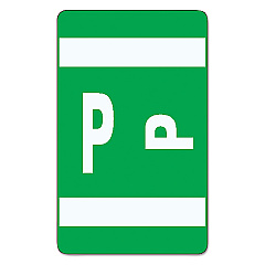 Smead AlphaZ Color-Coded Second Letter Alphabetical Labels, P, 1 x 1.63, Dark Green, 10/Sheet, 10 Sheets/Pack (67186)