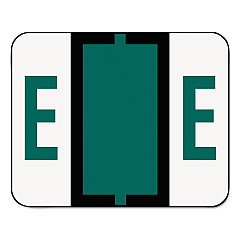 Smead A-Z Color-Coded End Tab Filing Labels, E, 1 x 1.25, White, 500/Roll (67075)