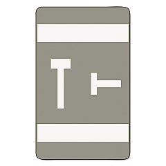 Smead AlphaZ Color-Coded Second Letter Alphabetical Labels, T, 1 x 1.63, Gray, 10/Sheet, 10 Sheets/Pack (67190)
