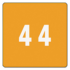 Smead Numerical End Tab File Folder Labels, 4, 1.5 x 1.5, Orange, 250/Roll (67424)