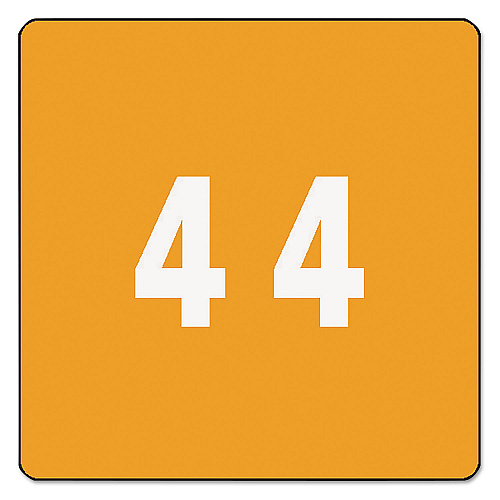 Smead Numerical End Tab File Folder Labels, 4, 1.5 x 1.5, Orange, 250/Roll (67424)