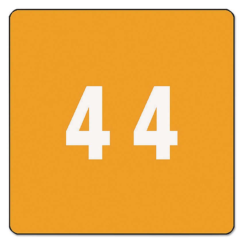 Smead Numerical End Tab File Folder Labels, 4, 1.5 x 1.5, Orange, 250/Roll (67424)