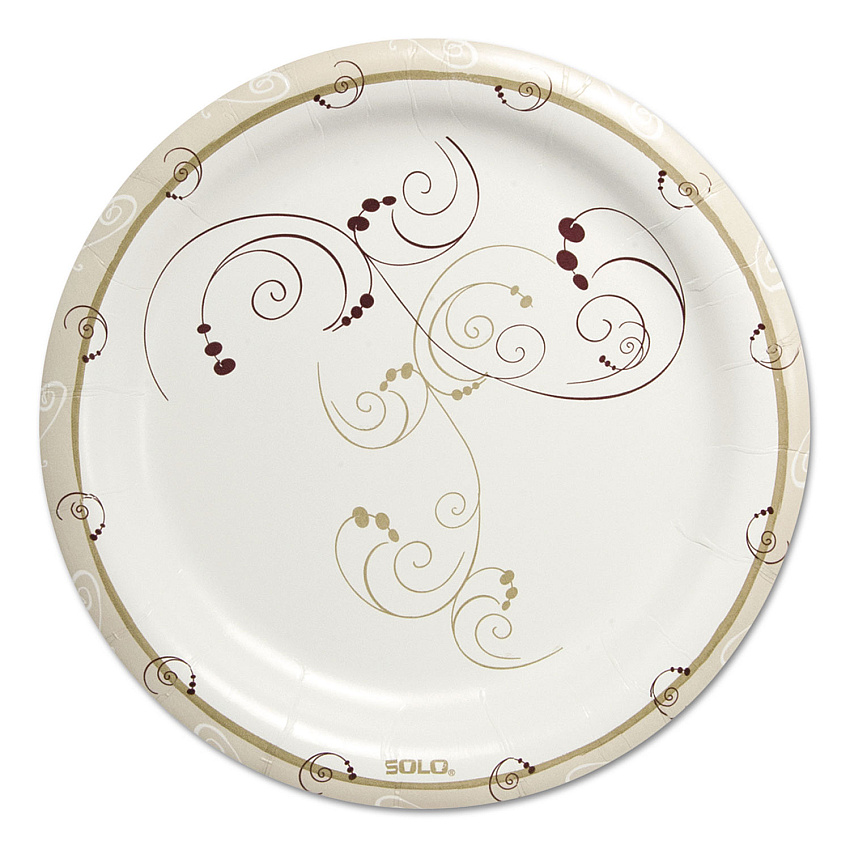 Dart Symphony Paper Dinnerware, Heavyweight Plate 9", Tan, 125/Pack, 4 Packs/Carton (HP9SJ8001CT)