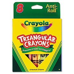 Crayola Triangular Crayons, 8 Colors/Box (524008)