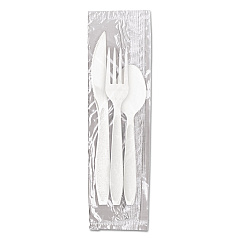 Dart Reliance Mediumweight Cutlery Kit, Knife/Fork/Spoon, White, 500 Kits/Carton (RSW7Z)
