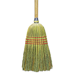 Boardwalk Upright Corn/Fiber Broom, Plastic Bristles, 56" Overall Length, Natural, 6/Carton (BWKBR10012)