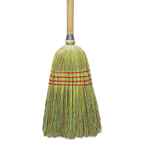 Boardwalk Upright Corn/Fiber Broom, Plastic Bristles, 56" Overall Length, Natural, 6/Carton (BWKBR10012)