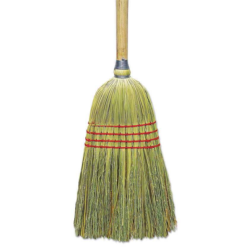 Boardwalk Upright Corn/Fiber Broom, Plastic Bristles, 56" Overall Length, Natural, 6/Carton (BWKBR10012)