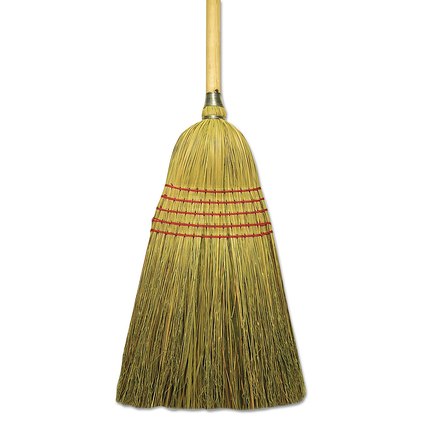 Boardwalk Corn/Fiber Brooms, Corn/Yucca Bristles, 53.5" Overall Length, Natural, 6/Carton (BWKBR10004)